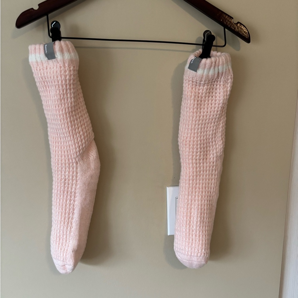 Bench Soft Pink Knit Socks with Grip Bottoms